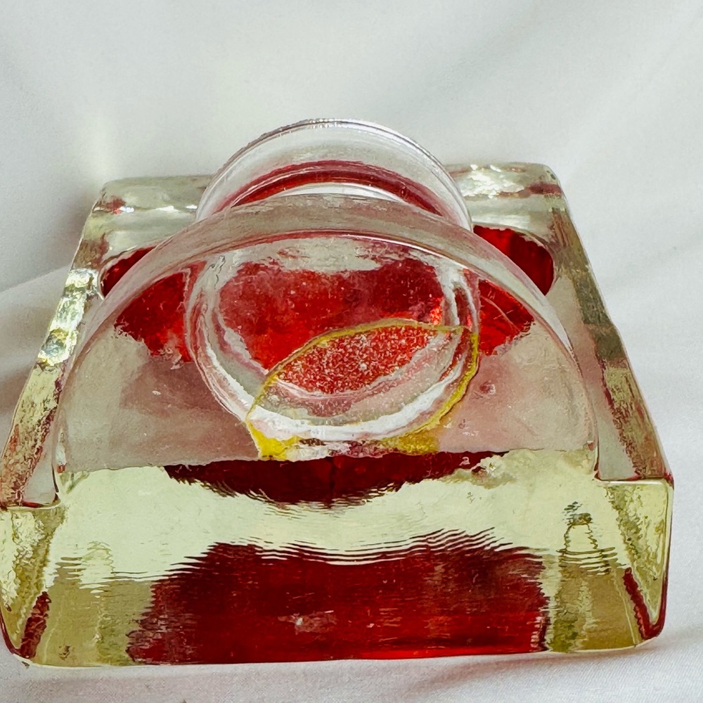 Blown Glass Red Heart Tea Light Candle Holder Block Decor - last chance! - Picture 7 of 12